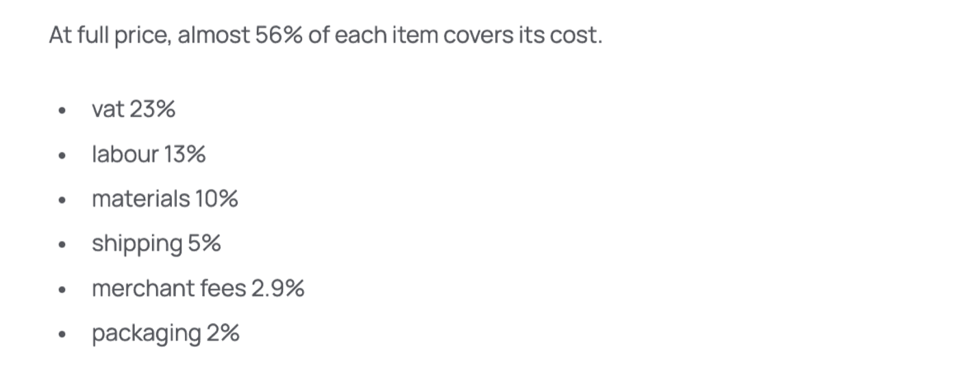 Competitor price-transparency execution: Percent bullet list